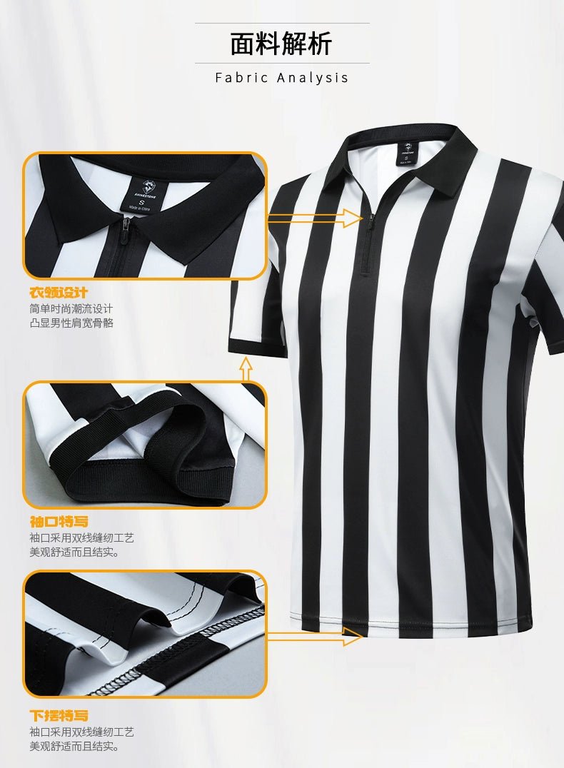 Football Light Board Referee Clothing Tops Basketball Referee Equipment Black and White Stripes Referee Clothing Men's Printing Number - WILKYs