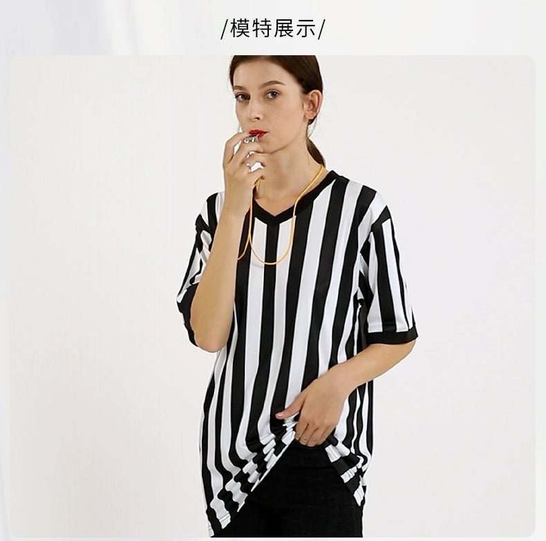 Football Light Board Referee Clothing Tops Basketball Referee Equipment Black and White Stripes Referee Clothing Men's Printing Number - WILKYs