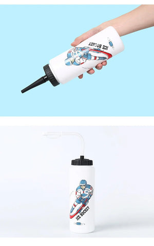 Free 1000ML Ice Hockey Water Bottle Portable Large Capacity Football Lacrosse Bottle Classic Extended Tip Design Sports Gear - WILKYs