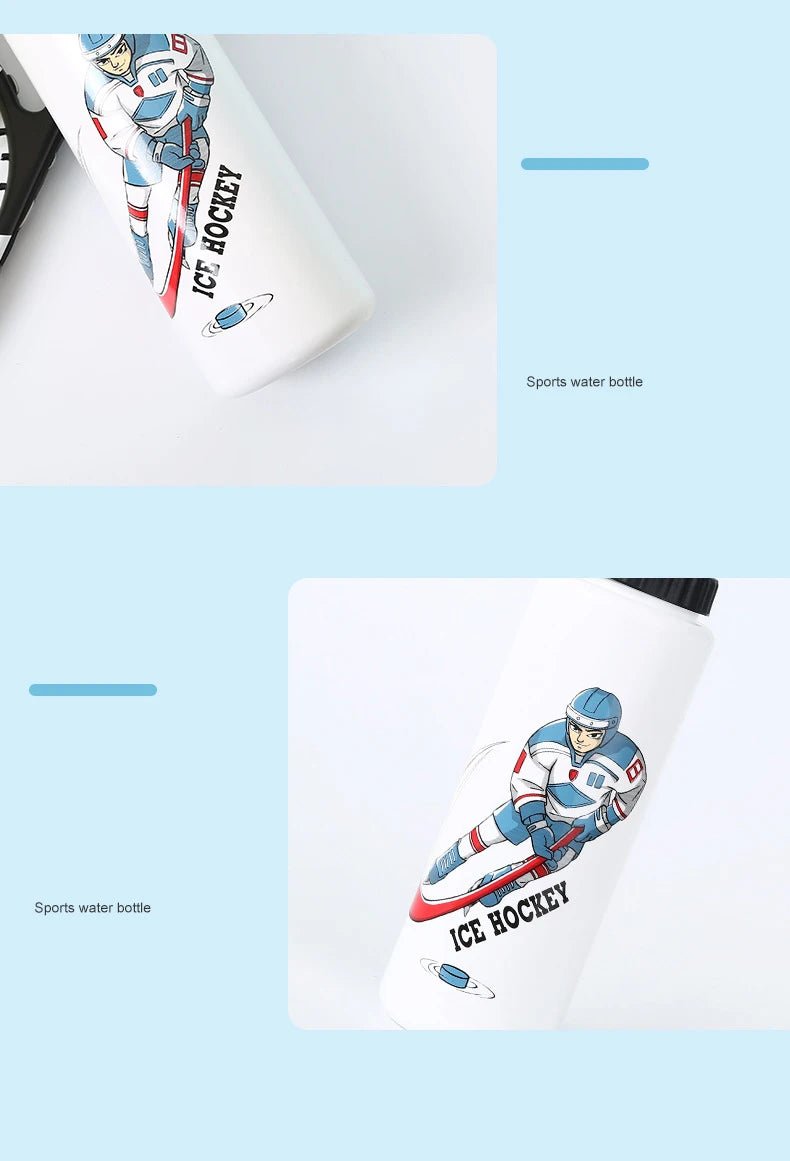 Free 1000ML Ice Hockey Water Bottle Portable Large Capacity Football Lacrosse Bottle Classic Extended Tip Design Sports Gear - WILKYs