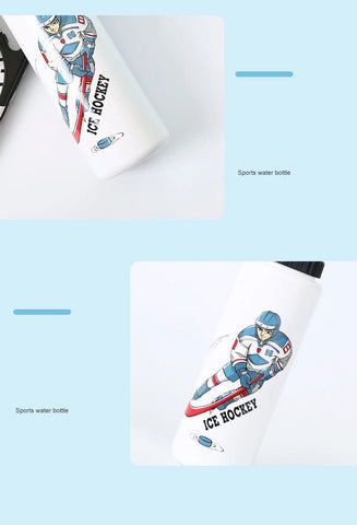 Free 1000ML Ice Hockey Water Bottle Portable Large Capacity Football Lacrosse Bottle Classic Extended Tip Design Sports Gear - WILKYs