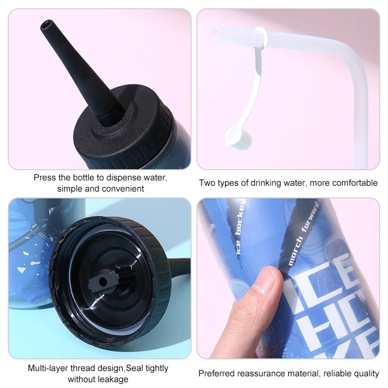 Free 1000ML Ice Hockey Water Bottle Portable Large Capacity Football Lacrosse Bottle Classic Extended Tip Design Sports Gear - WILKYs