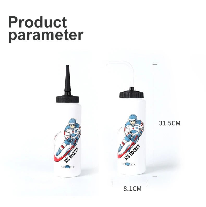 Free 1000ML Ice Hockey Water Bottle Portable Large Capacity Football Lacrosse Bottle Classic Extended Tip Design Sports Gear - WILKYs