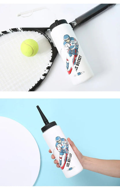 Free 1000ML Ice Hockey Water Bottle Portable Large Capacity Football Lacrosse Bottle Classic Extended Tip Design Sports Gear - WILKYs