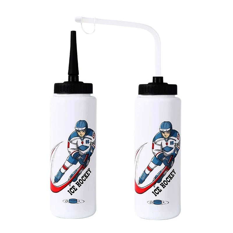 Free 1000ML Ice Hockey Water Bottle Portable Large Capacity Football Lacrosse Bottle Classic Extended Tip Design Sports Gear - WILKYs
