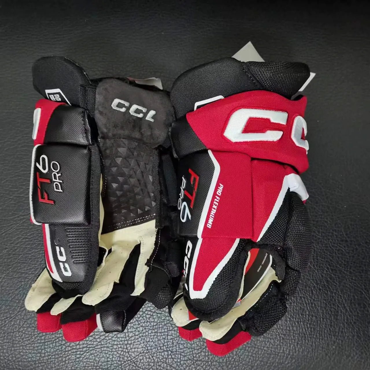 FT6 PRO Glove For Hockey Sticks Player Size 13 14" Senior Black Red Outdoor Rollor Hockey Training Gloves - WILKYs