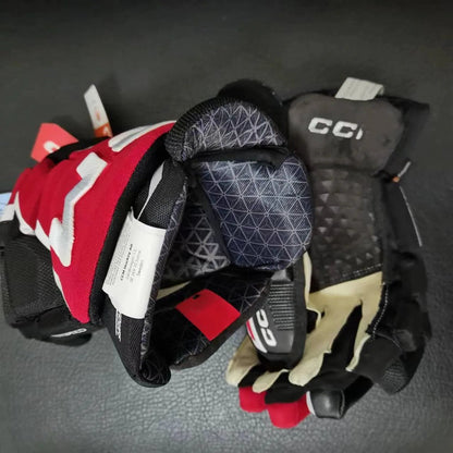 FT6 PRO Glove For Hockey Sticks Player Size 13 14" Senior Black Red Outdoor Rollor Hockey Training Gloves - WILKYs