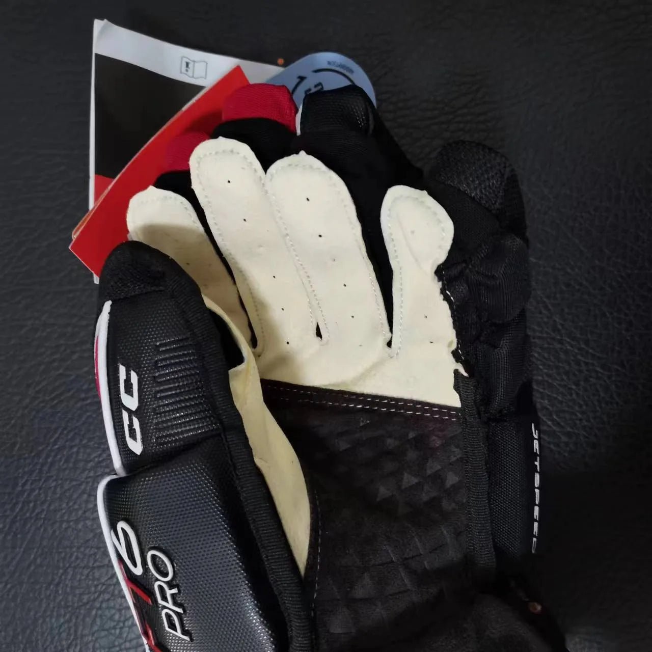 FT6 PRO Glove For Hockey Sticks Player Size 13 14" Senior Black Red Outdoor Rollor Hockey Training Gloves - WILKYs