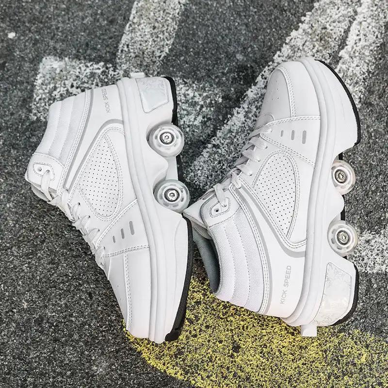 Good Product Dual - purpose Roller Skates, Deformed Shoes, Double Row Roller Skates - WILKYs