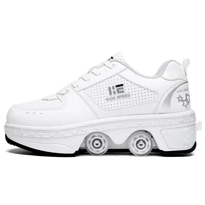 Good Product Dual - purpose Roller Skates, Deformed Shoes, Double Row Roller Skates - WILKYs