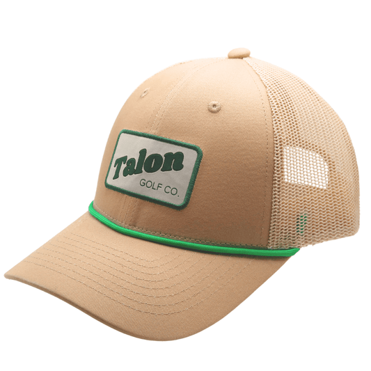 Green Rope Tan Trucker Hat – Cotton/Poly Mesh, Adjustable Fit - WILKYs