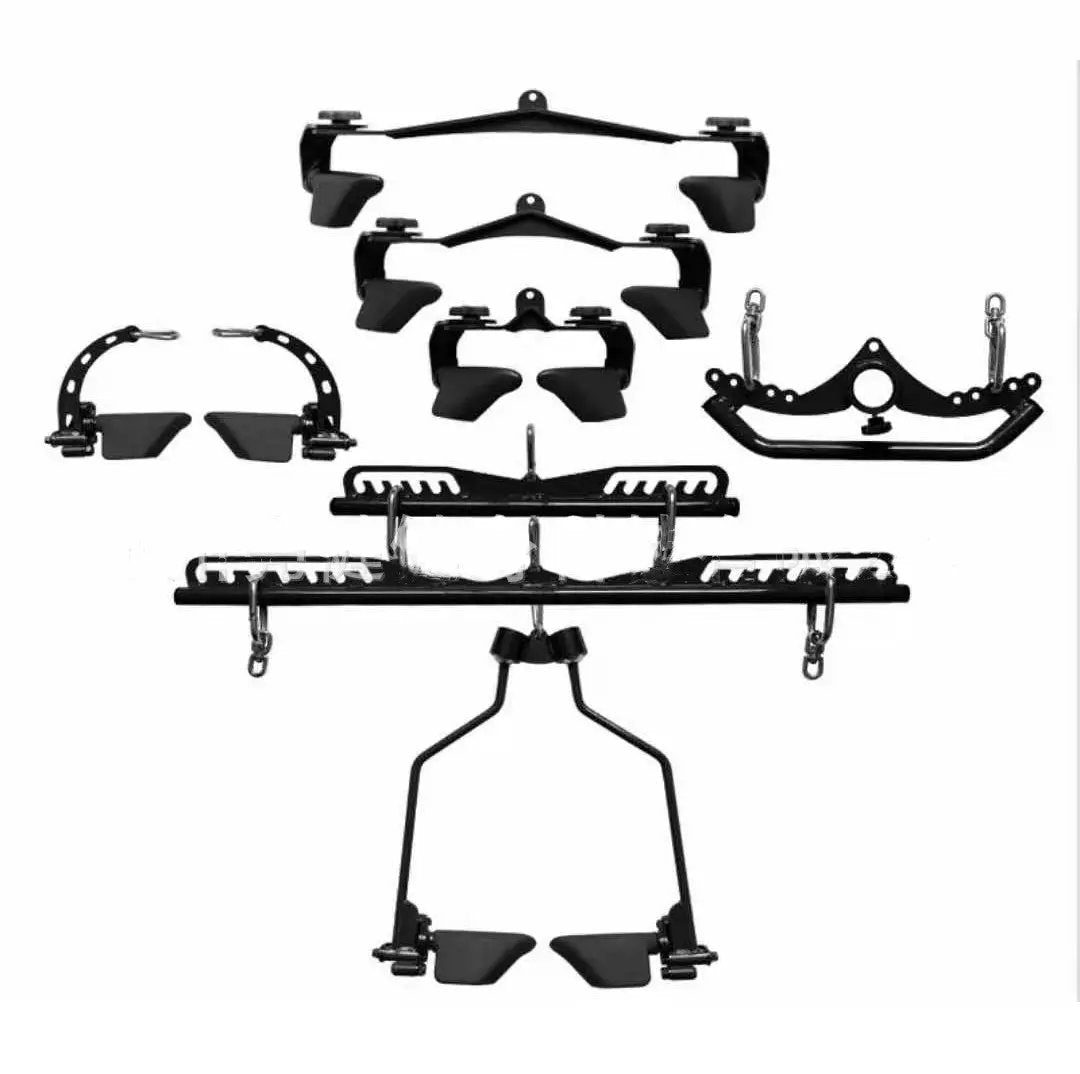 Gym Fitness Lat Pulldown Rowing Bar Pulley Cable Machine T Bar V Bar Attachments - WILKYs