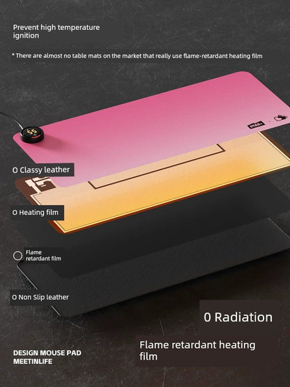 Heating Table Mat Mouse Pad Oversized Heating Table Heating Mat Office Computer Table Top Desk Hand Warmer Mat Winter - WILKYs
