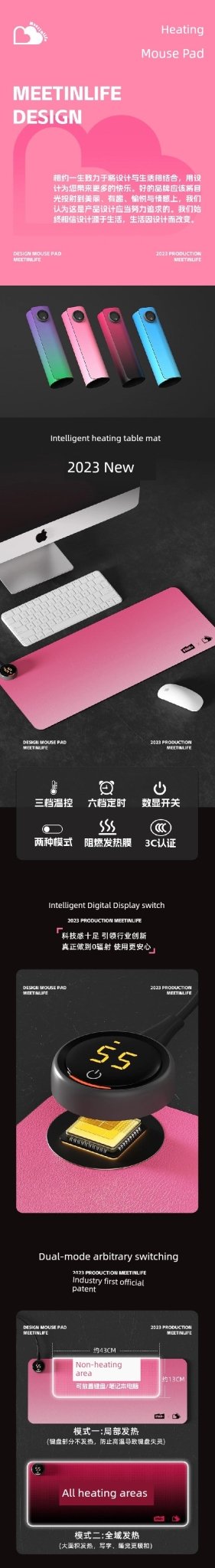 Heating Table Mat Mouse Pad Oversized Heating Table Heating Mat Office Computer Table Top Desk Hand Warmer Mat Winter - WILKYs