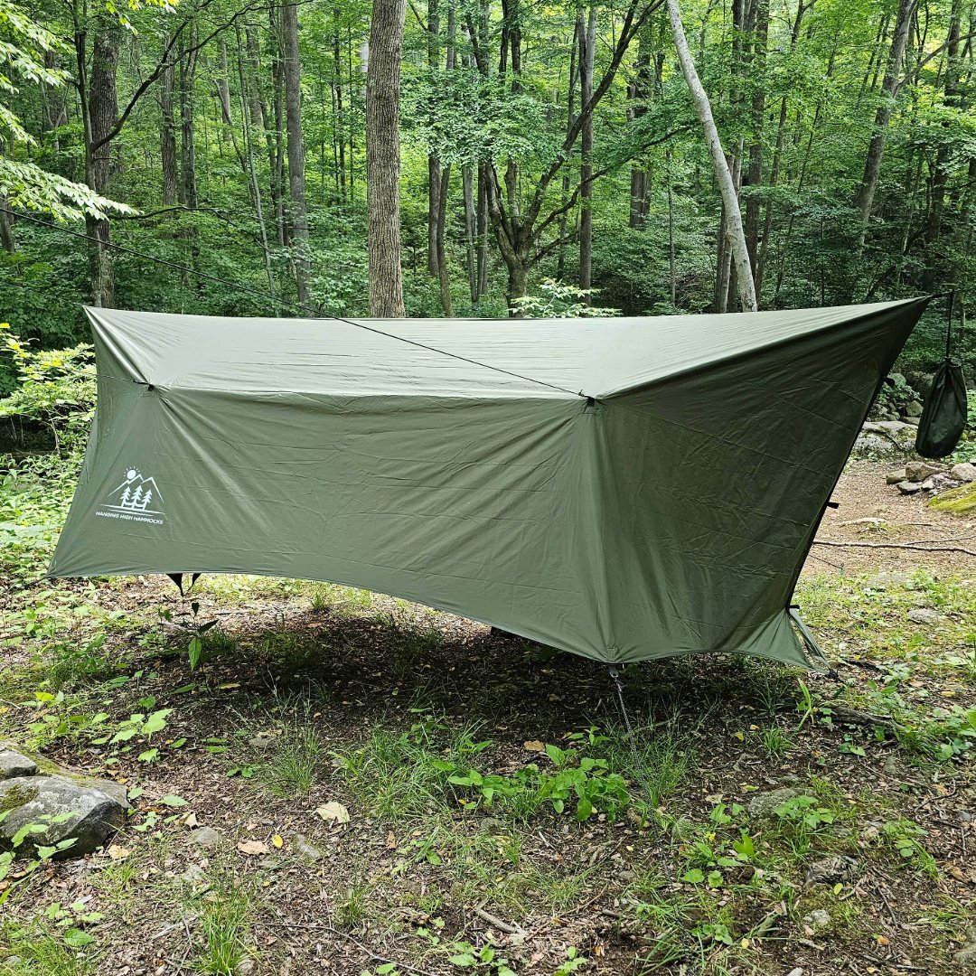 Hideaway 12' Hammock Rain Tarp – Full Coverage, Ultralight Shelter - WILKYs