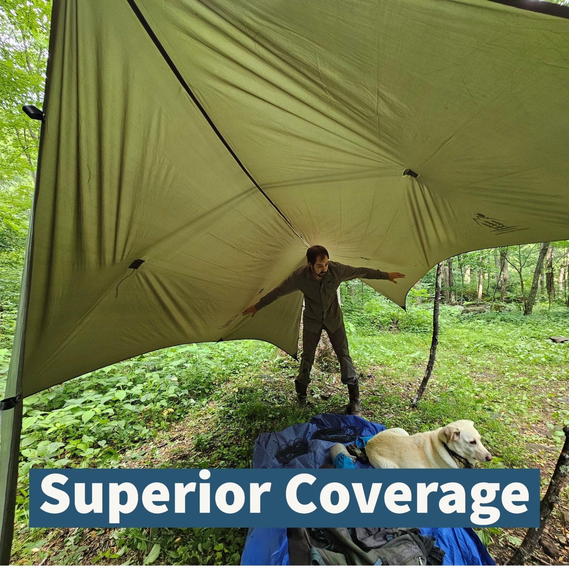 Hideaway 12' Hammock Rain Tarp – Full Coverage, Ultralight Shelter - WILKYs