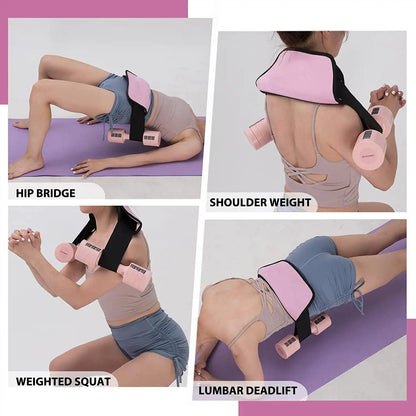 Hip Thrust Belt Glute Bridge Pad Butt Workout With Dumbbells Kettlebells For Lunges Reverse Squat - WILKYs