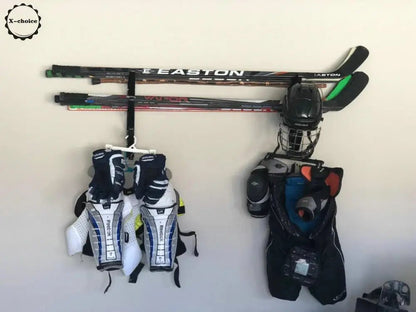 Hockey Stick Rack, Wall Storage for Sticks,Hockey Stick Display Holder/Hanger Great for Home or Office Wall Mount - WILKYs