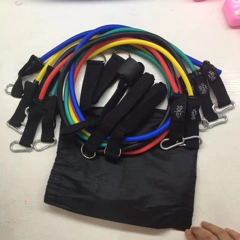 Home Fitness Equipment Tpe Latex 11 Piece Set Tensioner - WILKYs