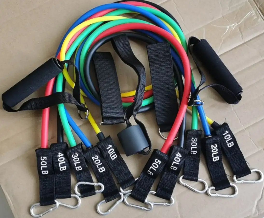 Home Fitness Equipment Tpe Latex 11 Piece Set Tensioner - WILKYs