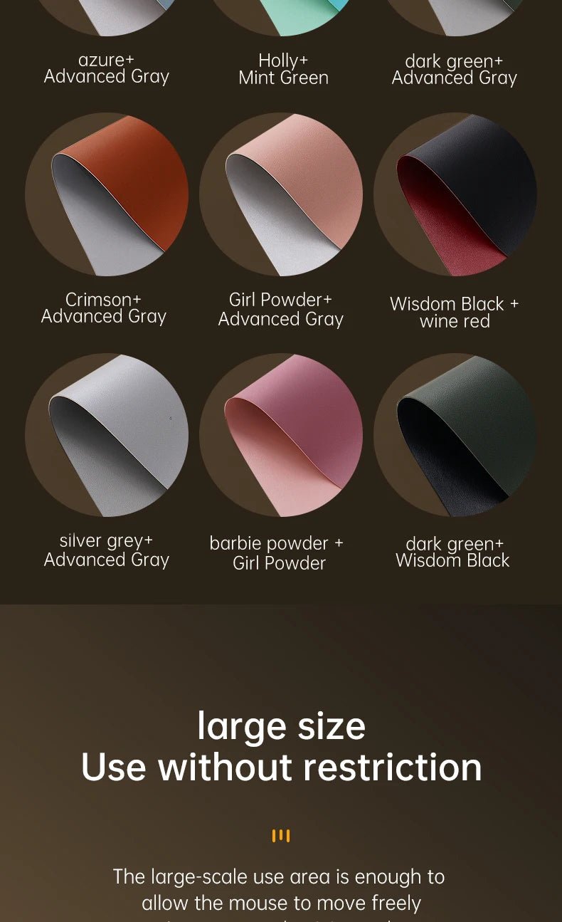 Home Office Large Mouse Pad Gamer Waterproof PU Leather Desk Mat Computer Mousepad Keyboard pad Table Cover gaming mouse pad - WILKYs