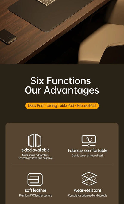 Home Office Large Mouse Pad Gamer Waterproof PU Leather Desk Mat Computer Mousepad Keyboard pad Table Cover gaming mouse pad - WILKYs