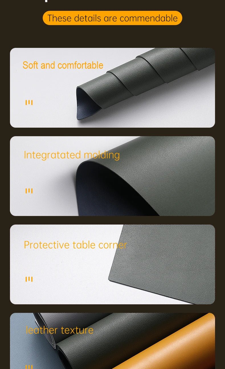 Home Office Large Mouse Pad Gamer Waterproof PU Leather Desk Mat Computer Mousepad Keyboard pad Table Cover gaming mouse pad - WILKYs