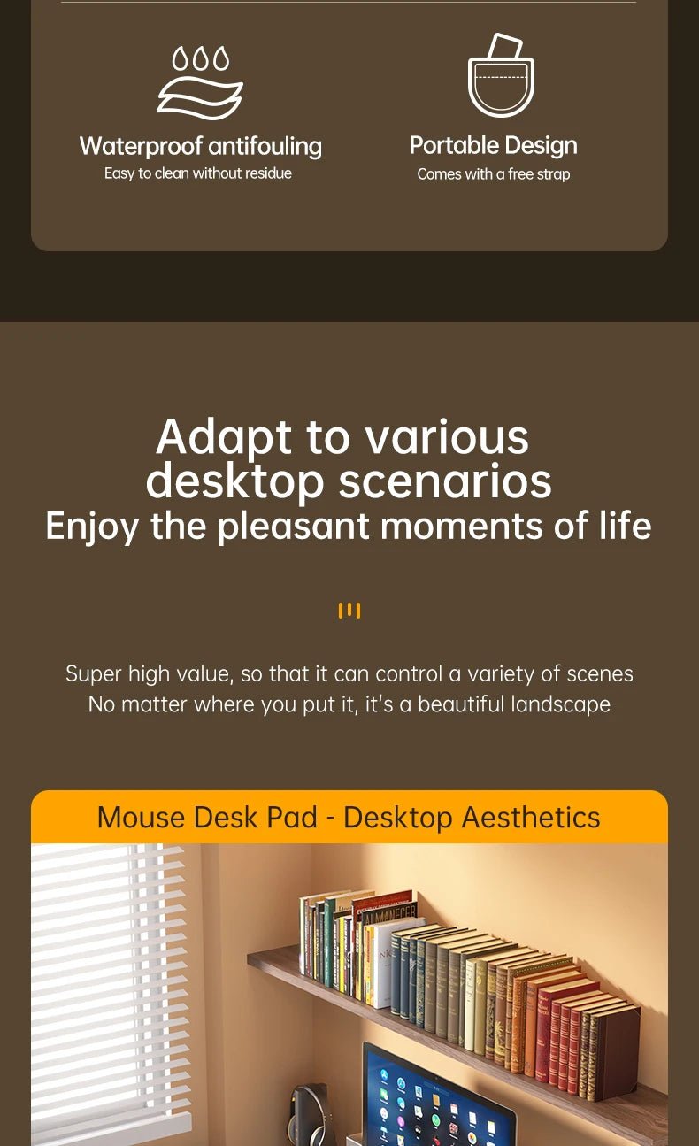 Home Office Large Mouse Pad Gamer Waterproof PU Leather Desk Mat Computer Mousepad Keyboard pad Table Cover gaming mouse pad - WILKYs