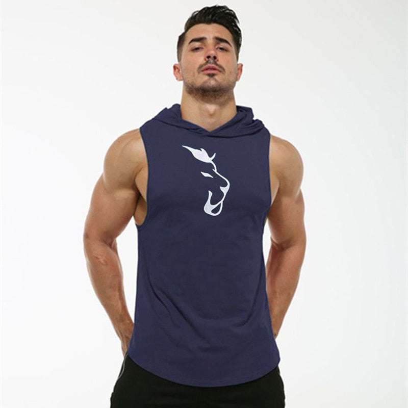 Hooded Sleeveless Vest Men's Fitness - WILKYs
