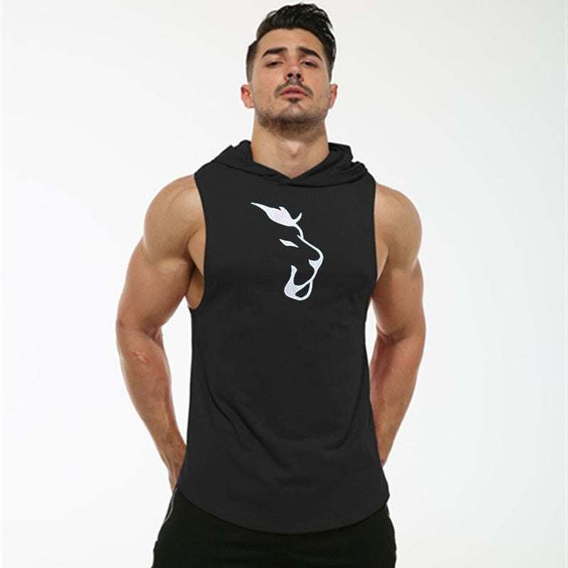 Hooded Sleeveless Vest Men's Fitness - WILKYs