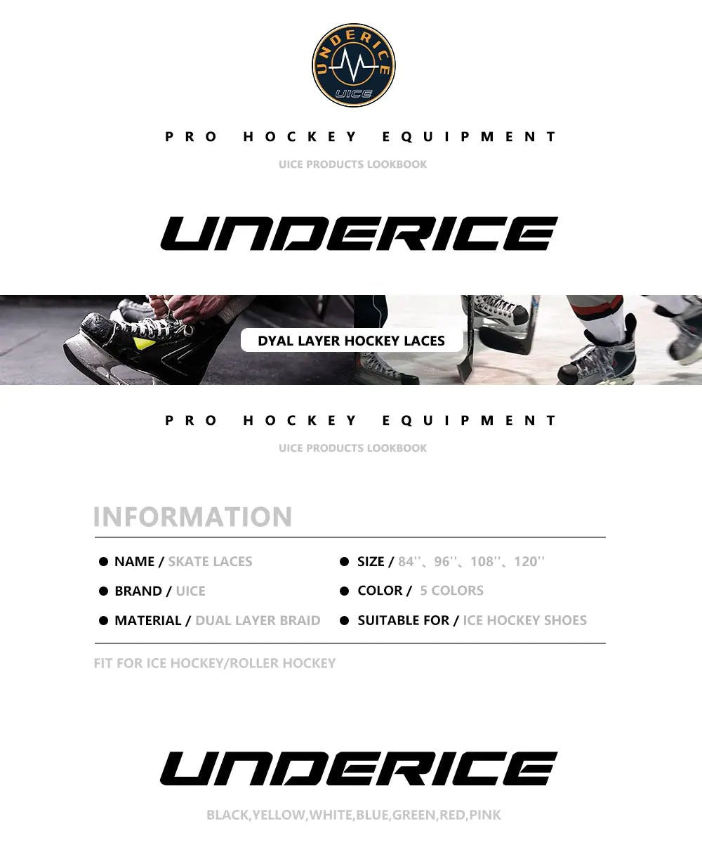 Ice Hockey Skate Laces 84 96 108 120inch Dual Layer Braid Reinforced Waxed Tip Design Hockey Skate Shoe Lacer Hockey Accessories - WILKYs