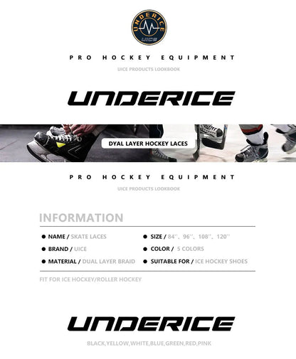 Ice Hockey Skate Laces 84 96 108 120inch Dual Layer Braid Reinforced Waxed Tip Design Hockey Skate Shoe Lacer Hockey Accessories - WILKYs