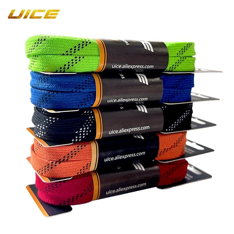 Ice Hockey Skate Laces 84 96 108 120inch Dual Layer Braid Reinforced Waxed Tip Design Hockey Skate Shoe Lacer Hockey Accessories - WILKYs