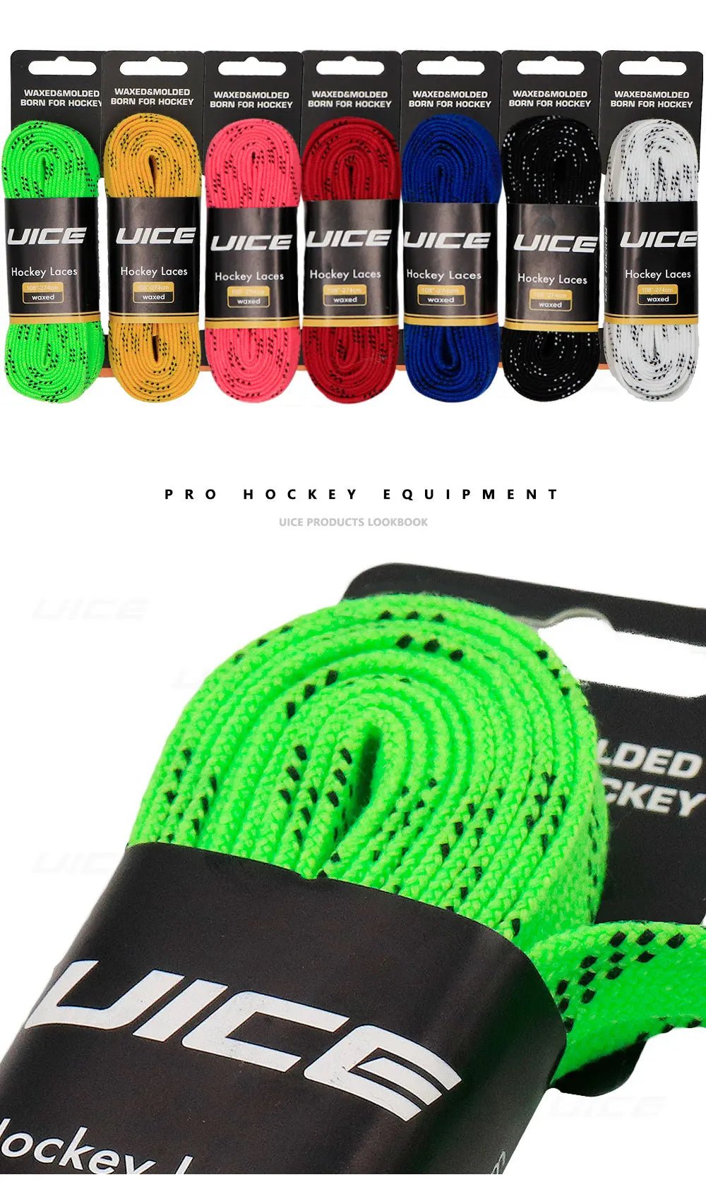 Ice Hockey Skate Laces 84 96 108 120inch Dual Layer Braid Reinforced Waxed Tip Design Hockey Skate Shoe Lacer Hockey Accessories - WILKYs