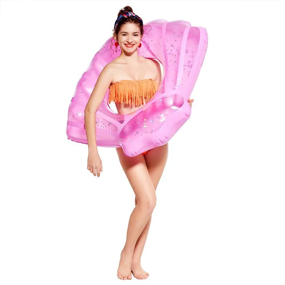 Inflatable sequined shell swimming ring floating row on water - WILKYs