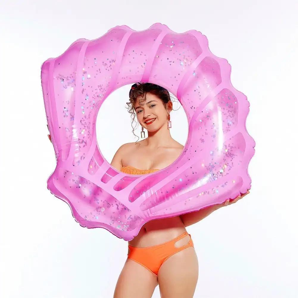Inflatable sequined shell swimming ring floating row on water - WILKYs