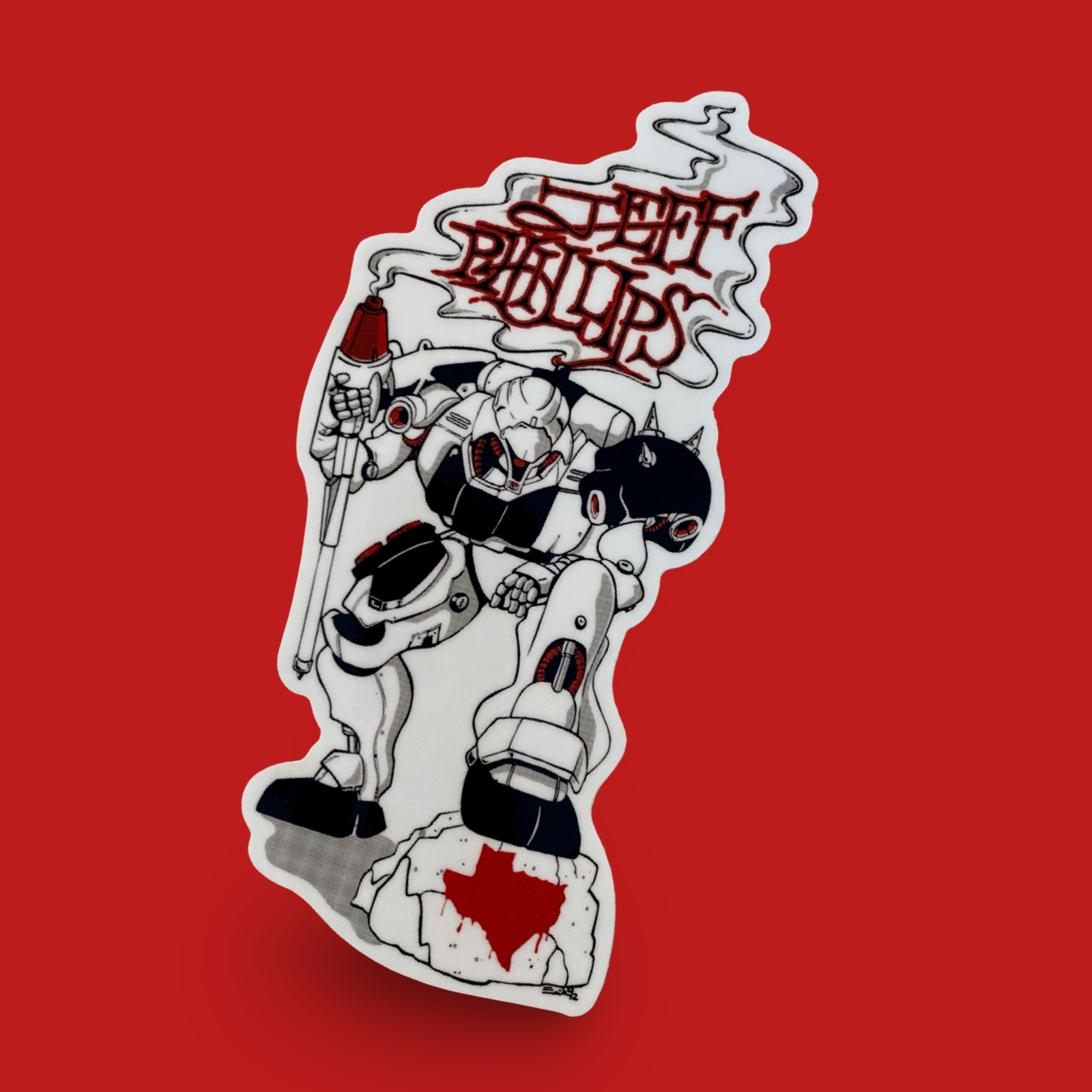 Jeff Phillips BBC GUNDAM Sticker 4.25" - WILKYs