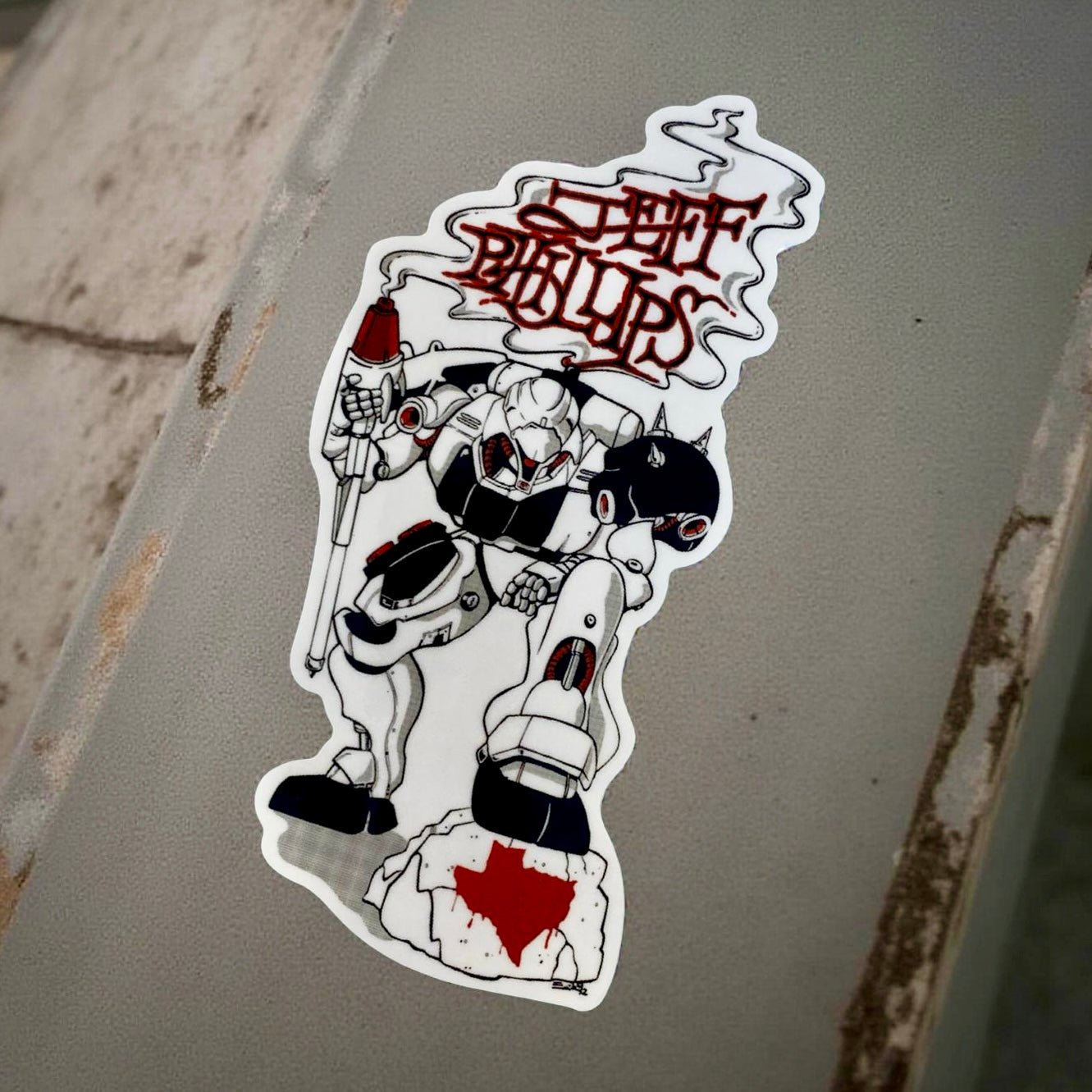 Jeff Phillips BBC GUNDAM Sticker 4.25" - WILKYs