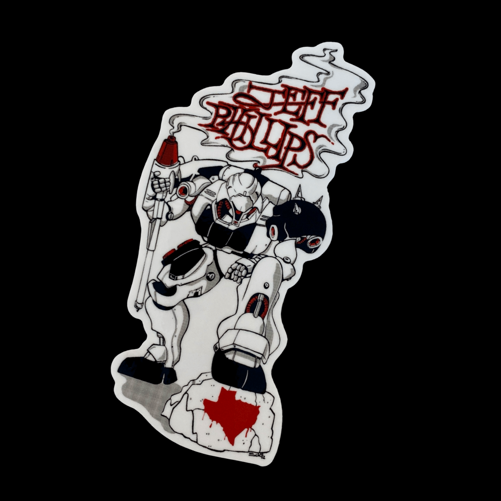 Jeff Phillips BBC GUNDAM Sticker 4.25" - WILKYs