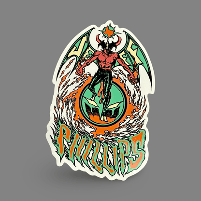 Jeff Phillips Devil Man Sticker 3.7" - WILKYs