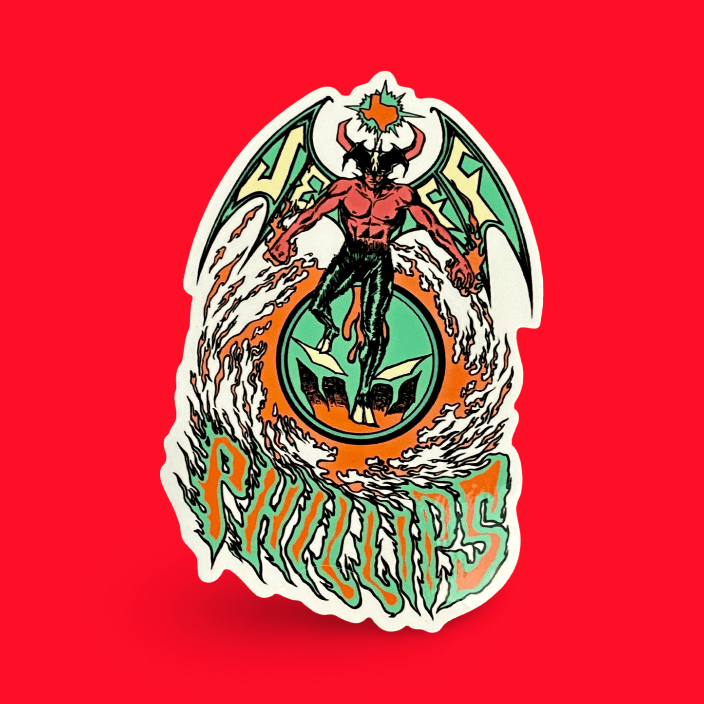 Jeff Phillips Devil Man Sticker 3.7" - WILKYs
