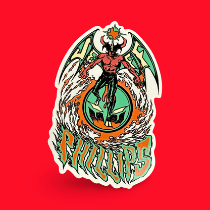 Jeff Phillips Devil Man Sticker 3.7" - WILKYs