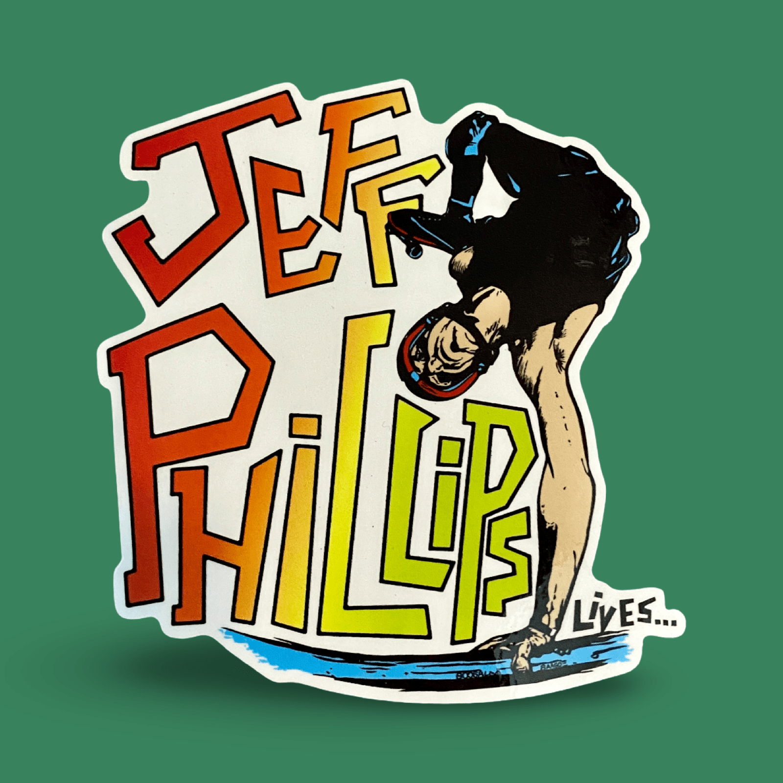 Jeff Phillips Lives Sticker 4.2" – Charity Skateboard Vinyl Decal - WILKYs