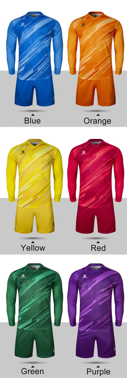 KELME Men Football Jerseys Goalkeeper Jersey Kid Long Sleeve Football Uniform Soccer Shorts Traning Sponge Protector 3801286 - WILKYs