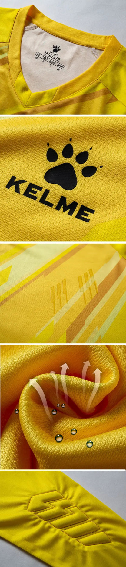 KELME Men Football Jerseys Goalkeeper Jersey Kid Long Sleeve Football Uniform Soccer Shorts Traning Sponge Protector 3801286 - WILKYs