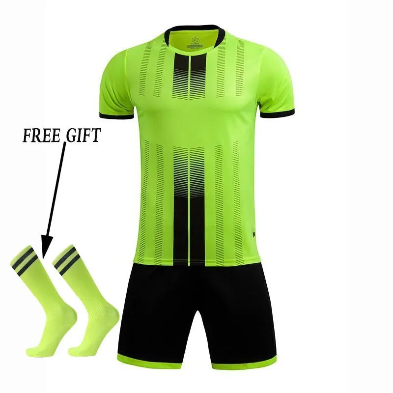 Kids Football Jersey Personalized Custom Boy Soccer Jersey Set Polyester Soccer Uniform Breathable Football Uniform For Children - WILKYs