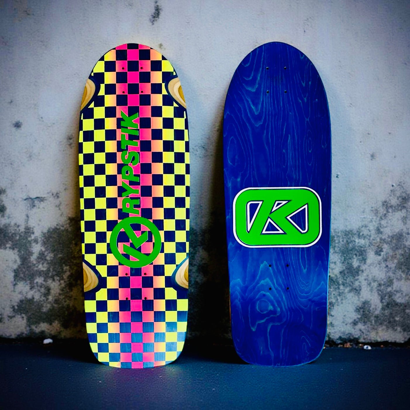 Krypstik Checkerboard 10"x30” Deck HAND - PAINTED (1 of 5) - WILKYs