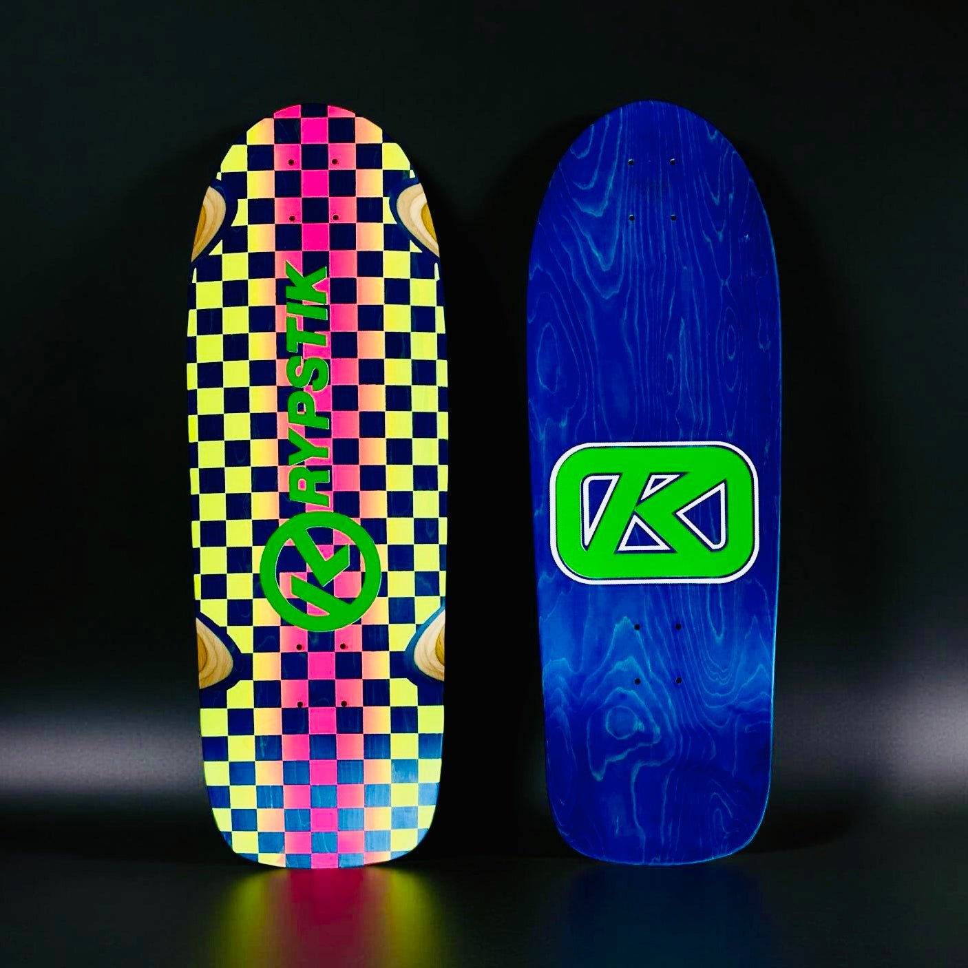 Krypstik Checkerboard 10"x30” Deck HAND - PAINTED (1 of 5) - WILKYs