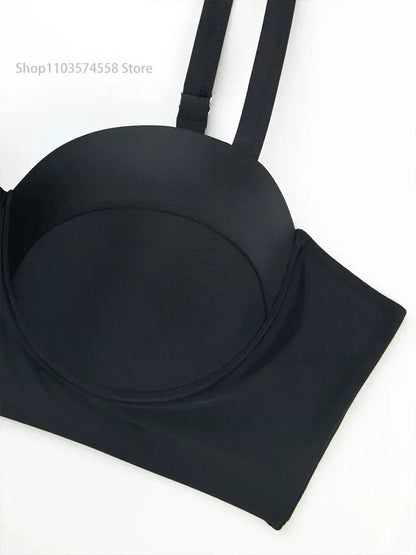 Large monochrome bikini, women's enhancement, two - piece high waisted swimsuit, beach clothing, 2024 - WILKYs