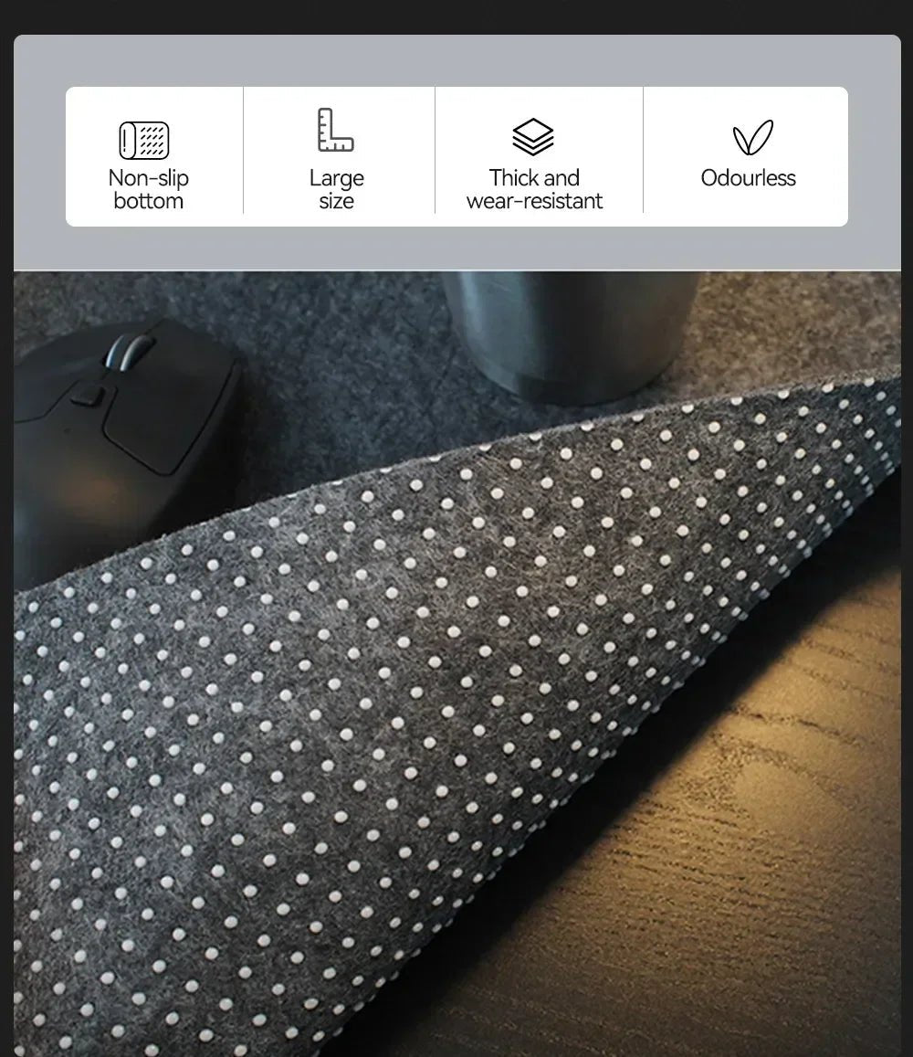 Large Size Wool Felt Mouse Pad Office Computer Desk Protector Mat Table Laptop Cushion Non-slip Gaming Accessories Keyboard Mat - WILKYs